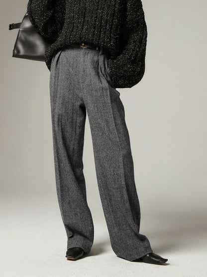 Dames Broek Grijze Wijde Lounge Broek Alessia