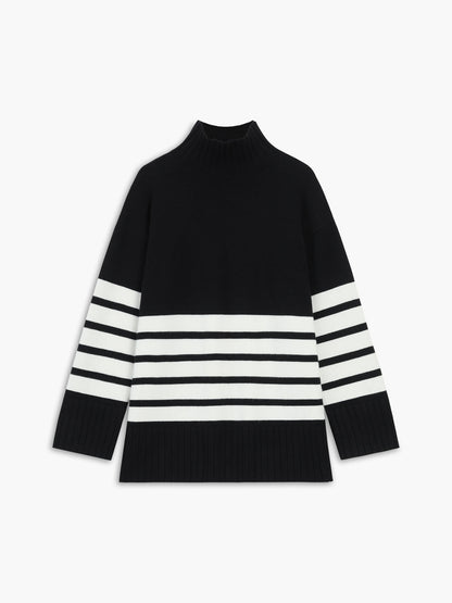 Elenia | Maglione a righe con scollo a gobba