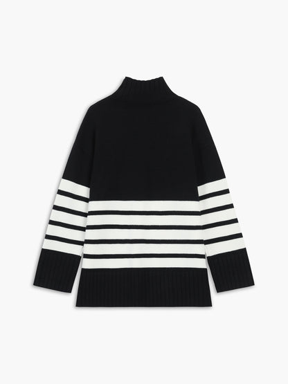 Elenia | Maglione a righe con scollo a gobba