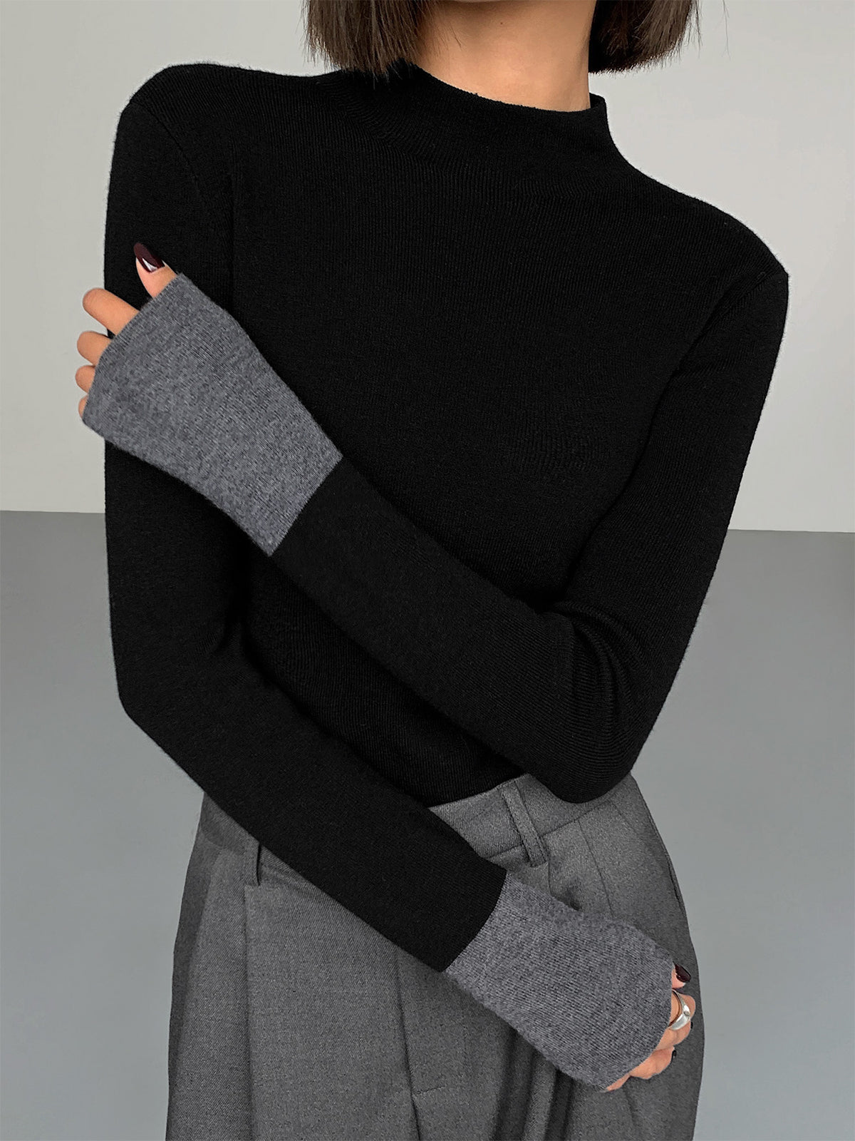 Dames Trui Lange Mouw Contrast Kleuren - Mode Vibes