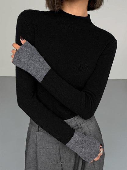 Dames Trui Lange Mouw Contrast Kleuren - Mode Vibes