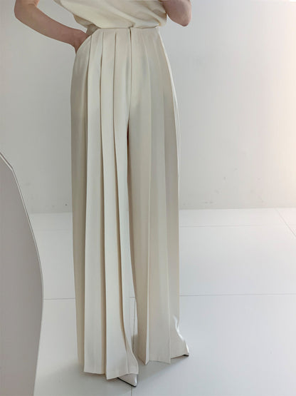 Comfortabele Plissé Pantalon Hoge Taille Dames - Mode Vibes