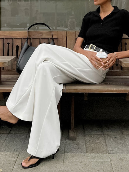 Vrouwelijke Pantalon Breed Moderne Comfortabele Stof