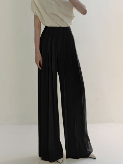 Comfortabele Plissé Pantalon Hoge Taille Dames