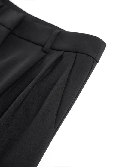 Zwarte Damespantalon Stijlvol en Breed Elegant Design