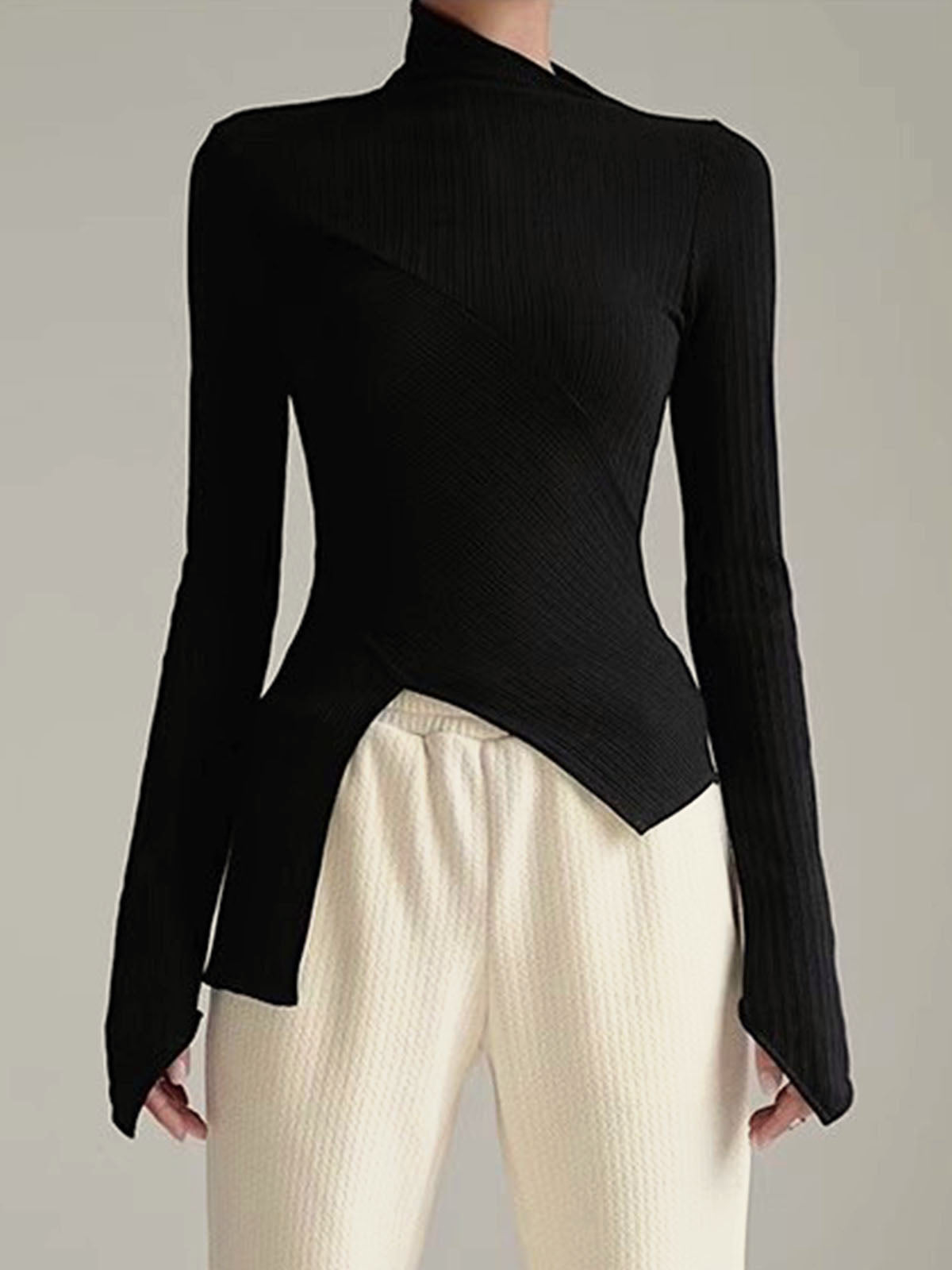 Dames Trui Asymmetrisch Snit Modieus Design
