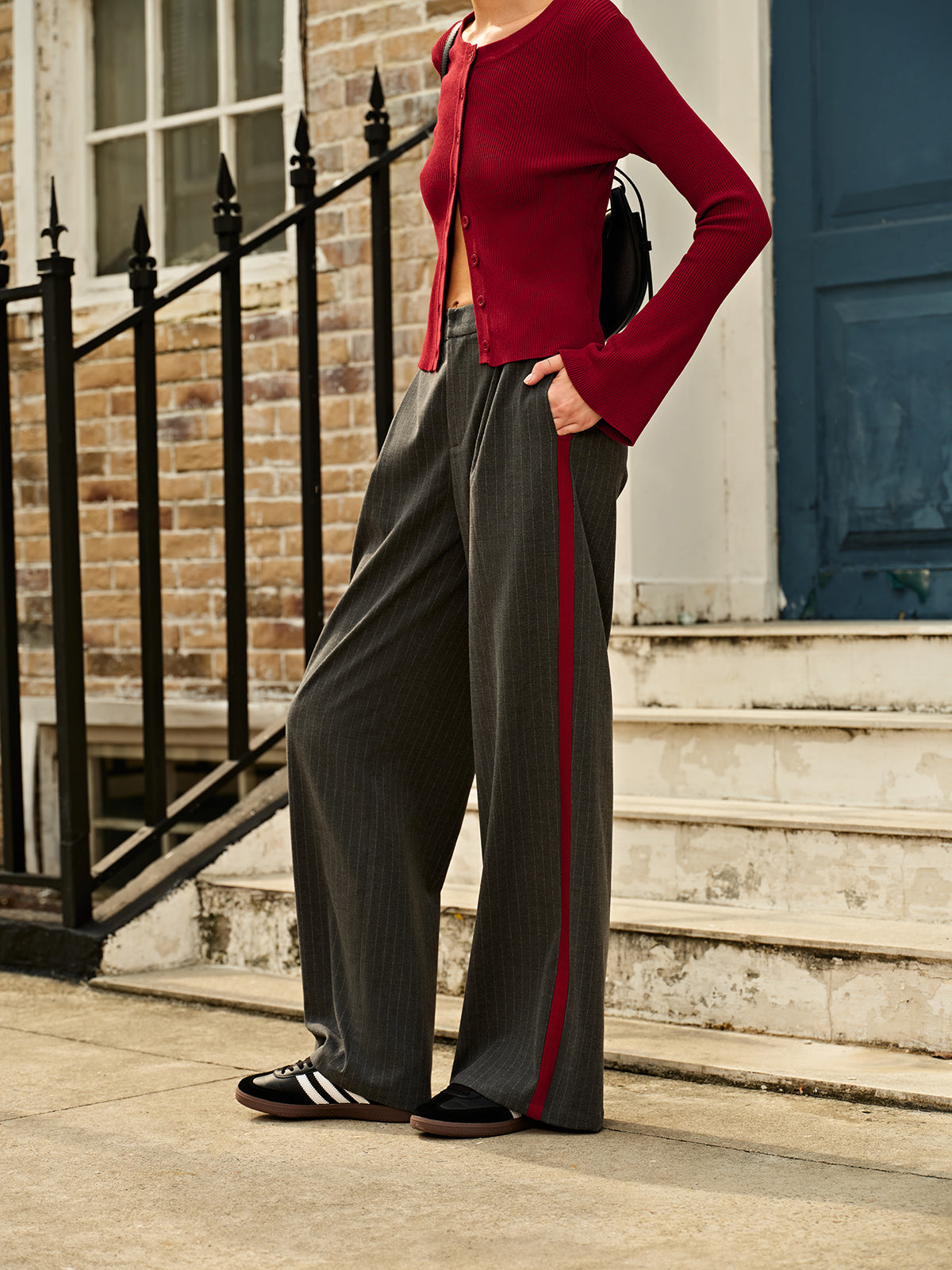 Hoge Broek Krijtstreep Stijlvolle Fit Dame