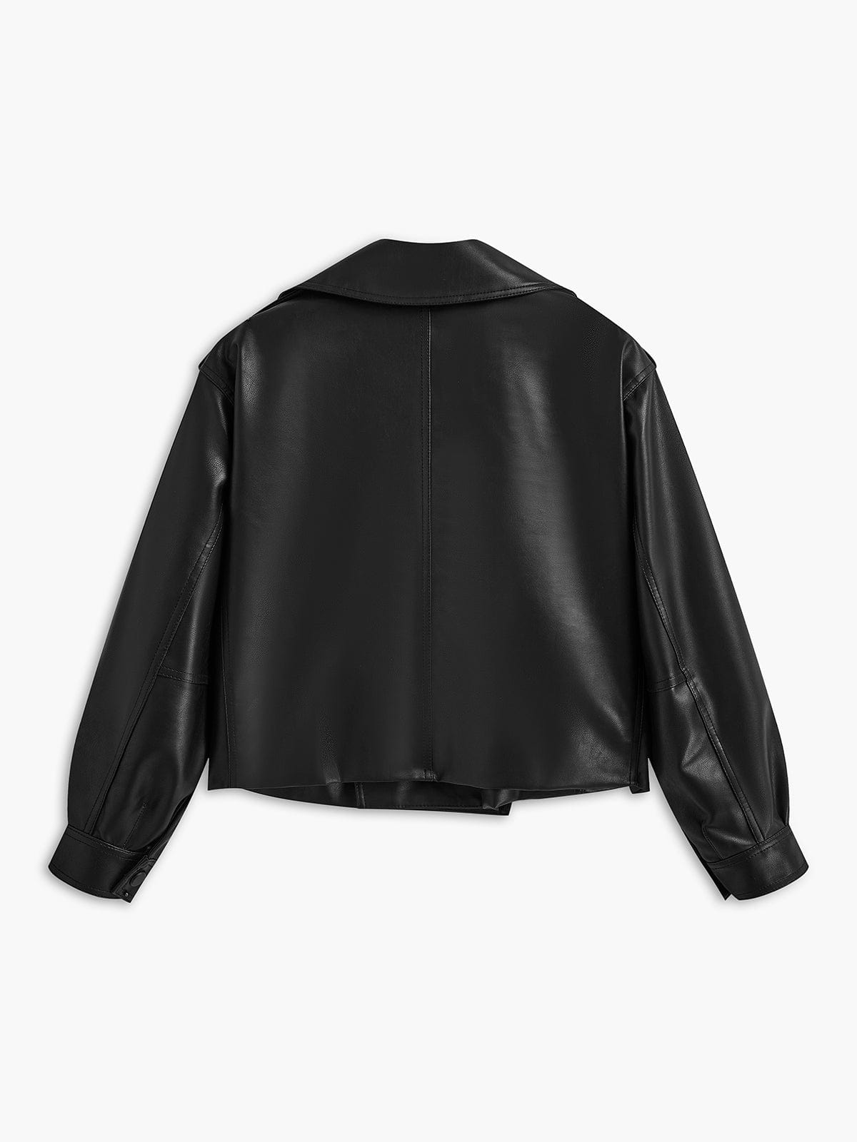 Zwarte Leren Bikerjack voor Vrouw