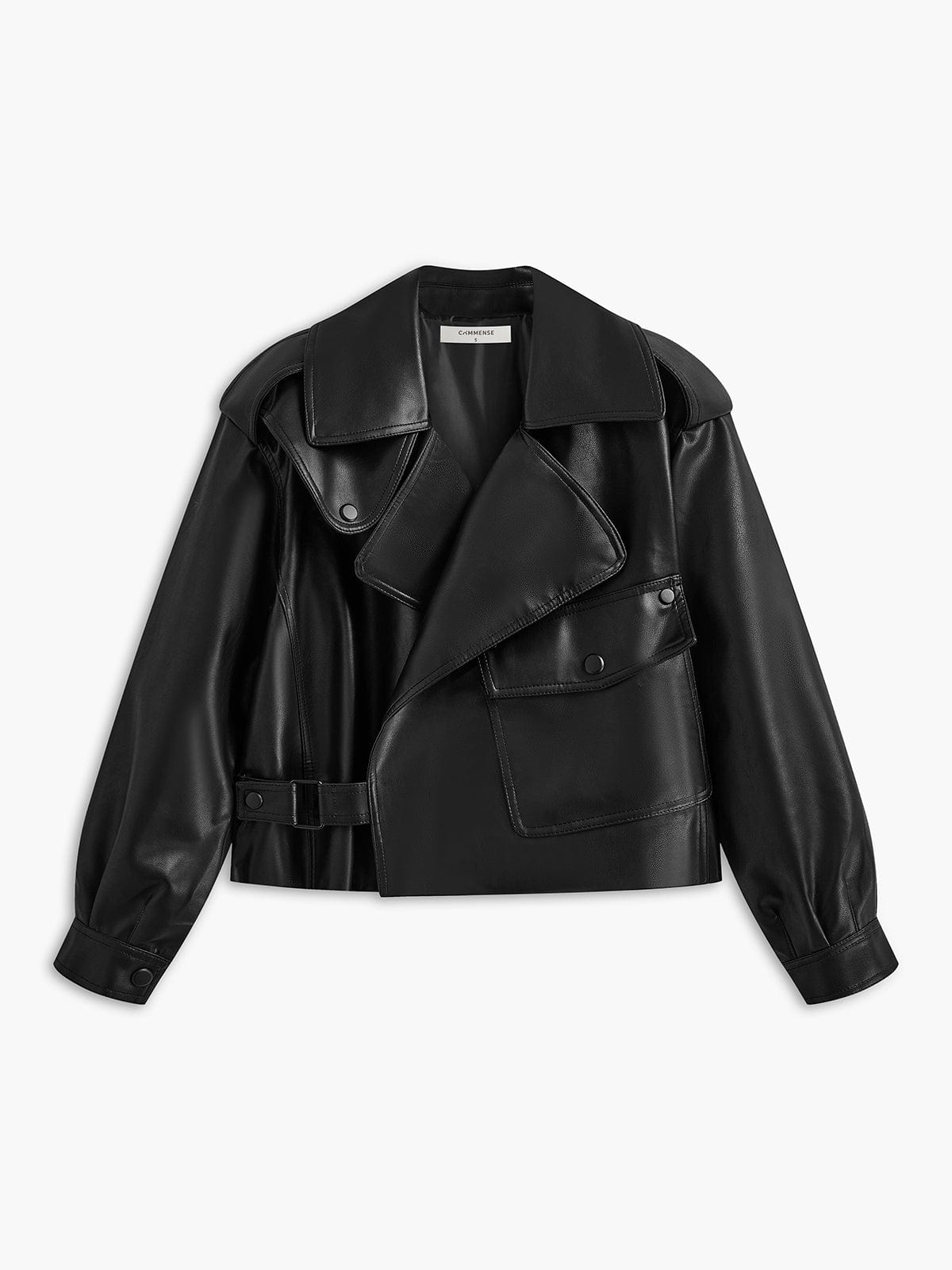 Zwarte Leren Bikerjack voor Vrouw - Mode Vibes