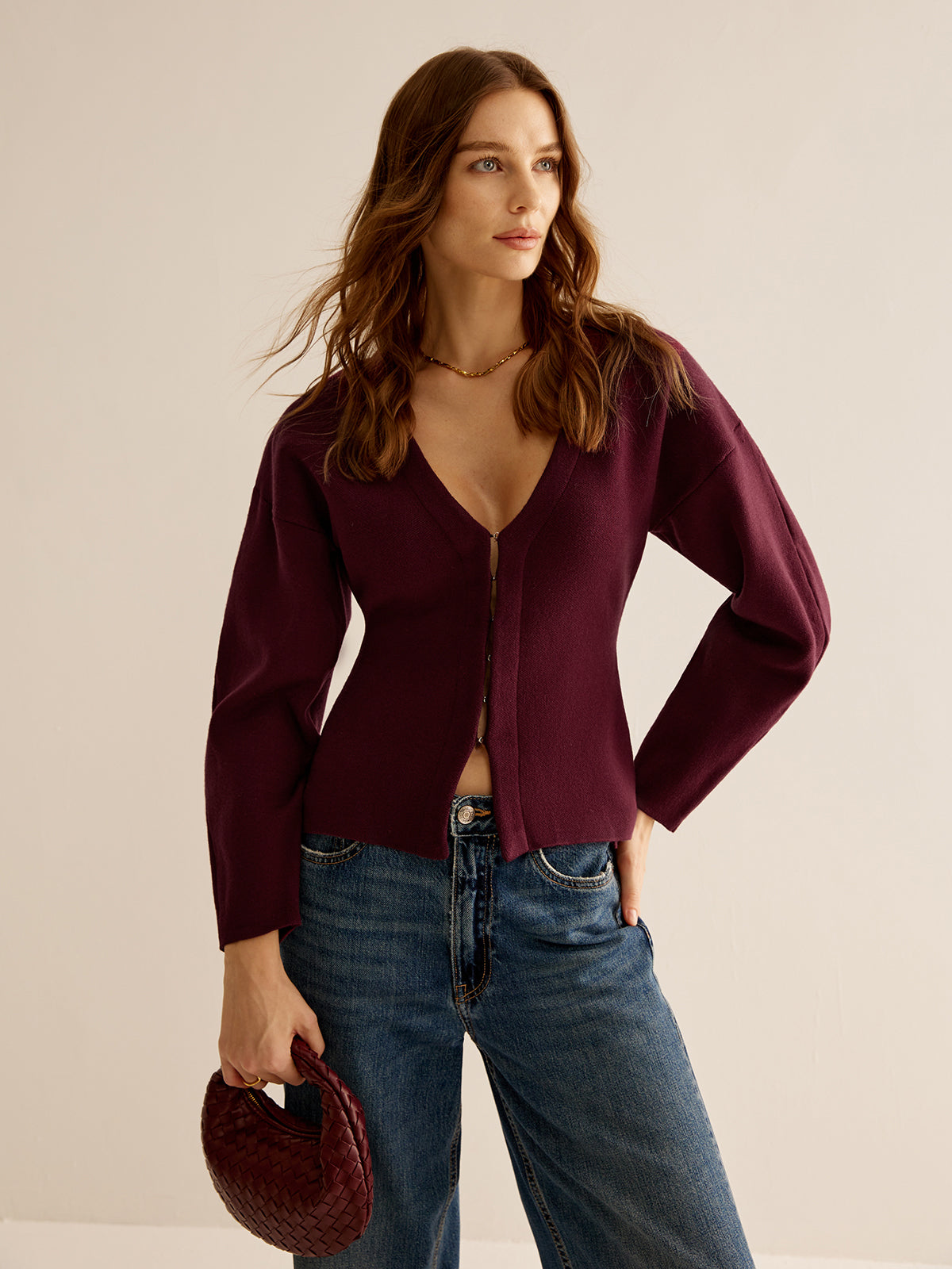 Dames V-Hals Trui Celeste Korte Mouw - Mode Vibes