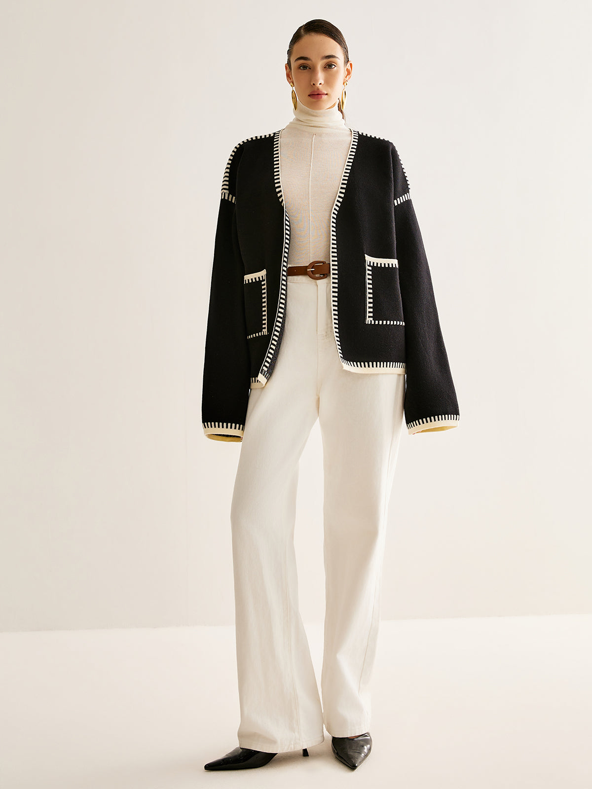 Dames Cardigan Riem Gebreid Warm en Stijlvol