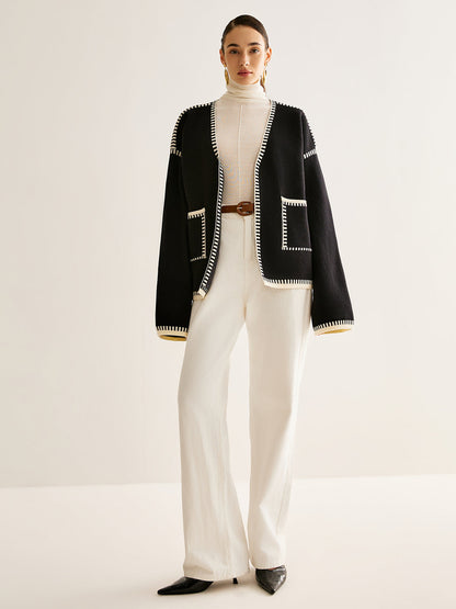 Dames Cardigan Riem Gebreid Warm en Stijlvol