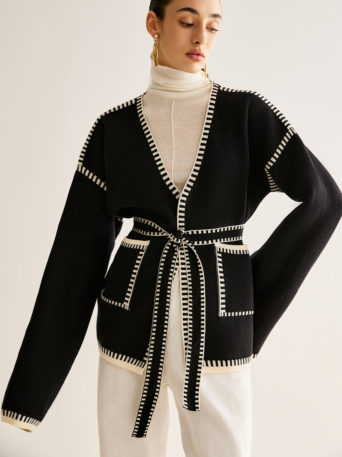 Dames Cardigan Riem Gebreid Warm en Stijlvol - Mode Vibes
