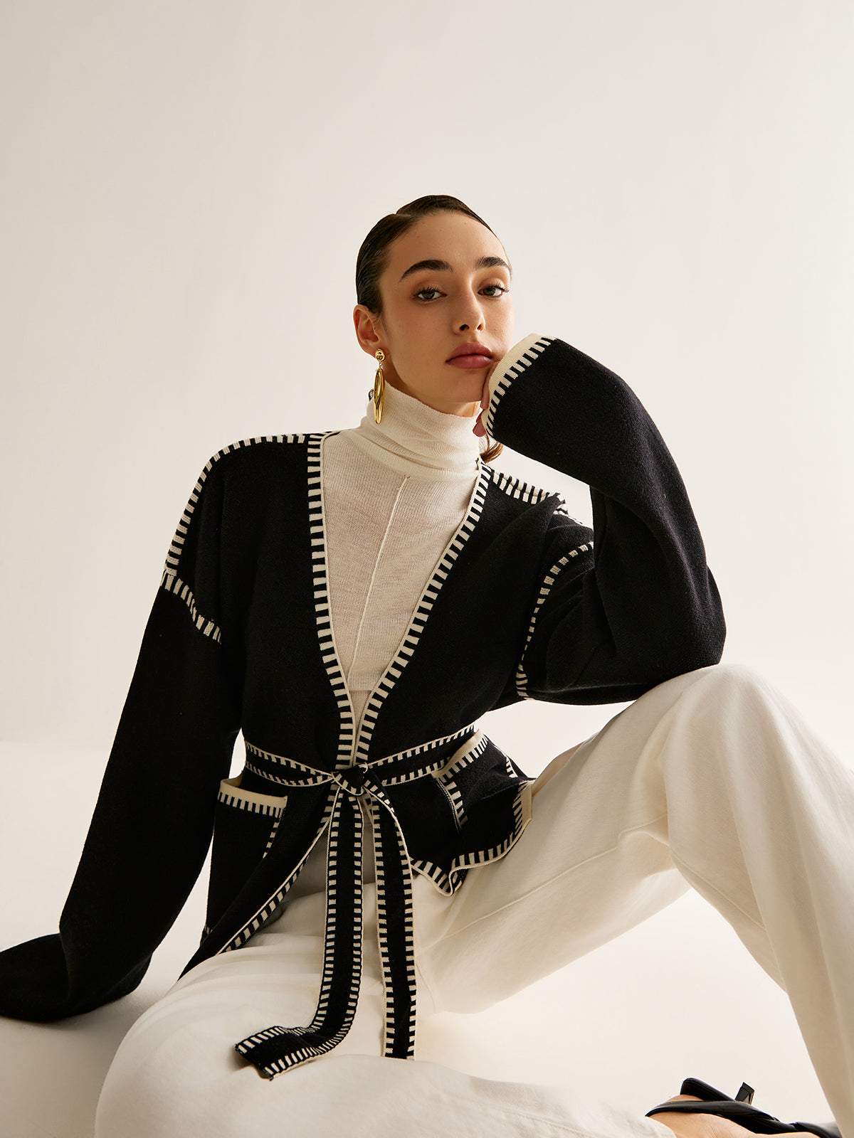 Dames Cardigan Riem Gebreid Warm en Stijlvol