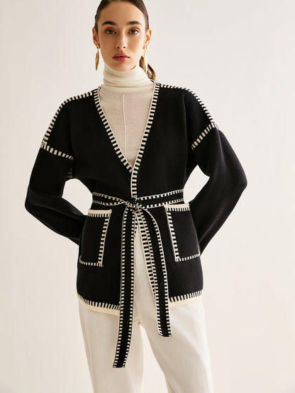 Dames Cardigan Riem Gebreid Warm en Stijlvol