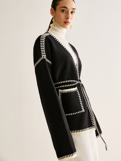 Dames Cardigan Riem Gebreid Warm en Stijlvol