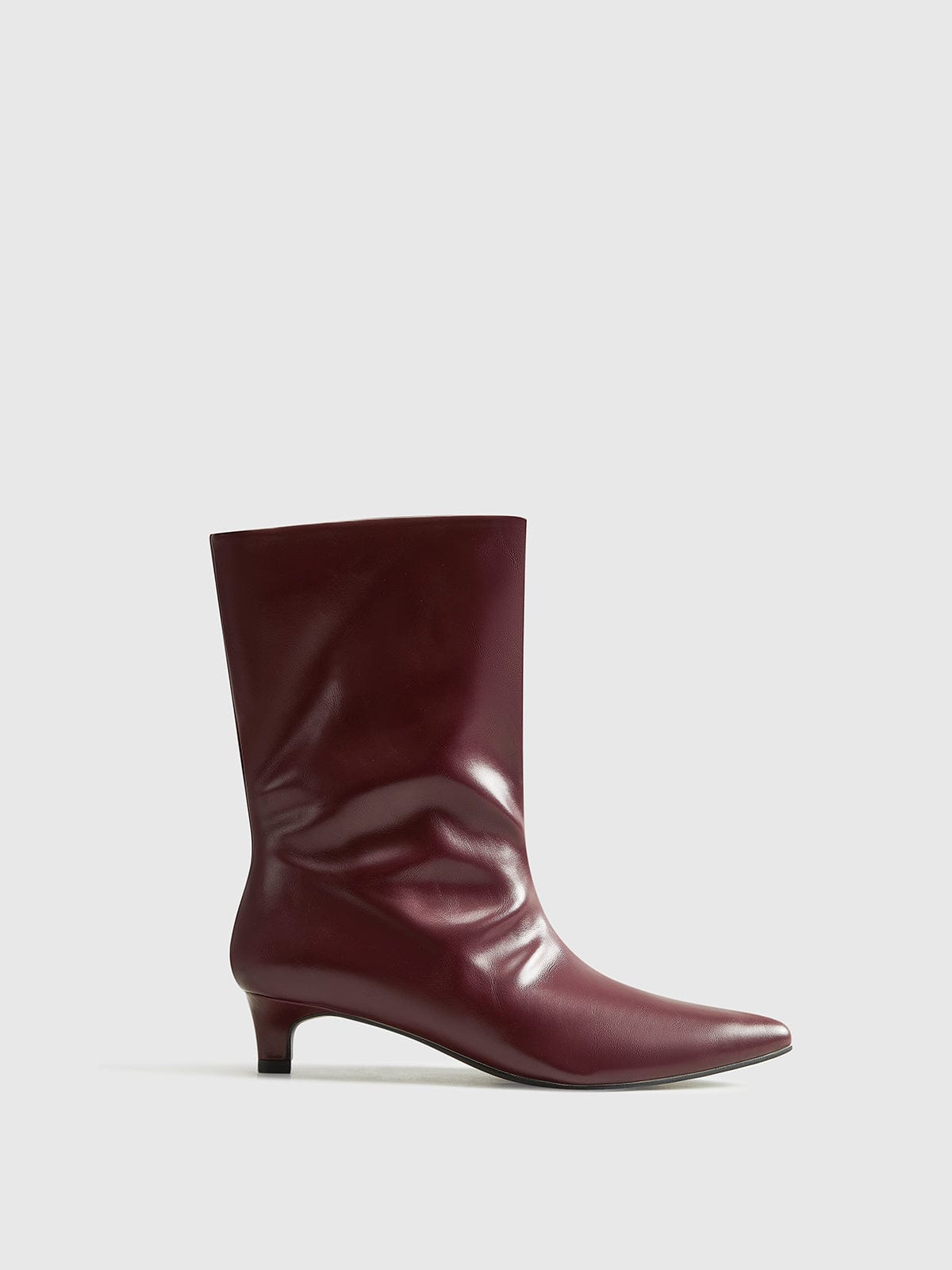 Enkellaarsjes Bordeaux Rood Leer Stijlvol Damesschoenen - Mode Vibes