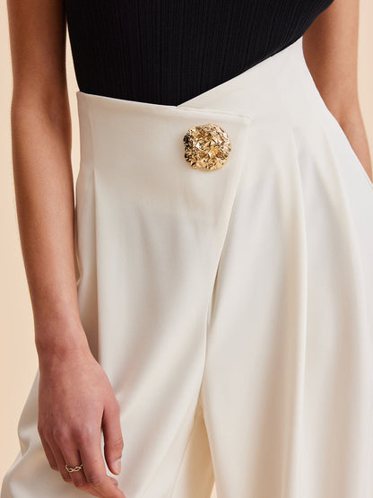 Hoge Taille Pantalons voor Vrouwen - Zachte Stof en Elegant Design