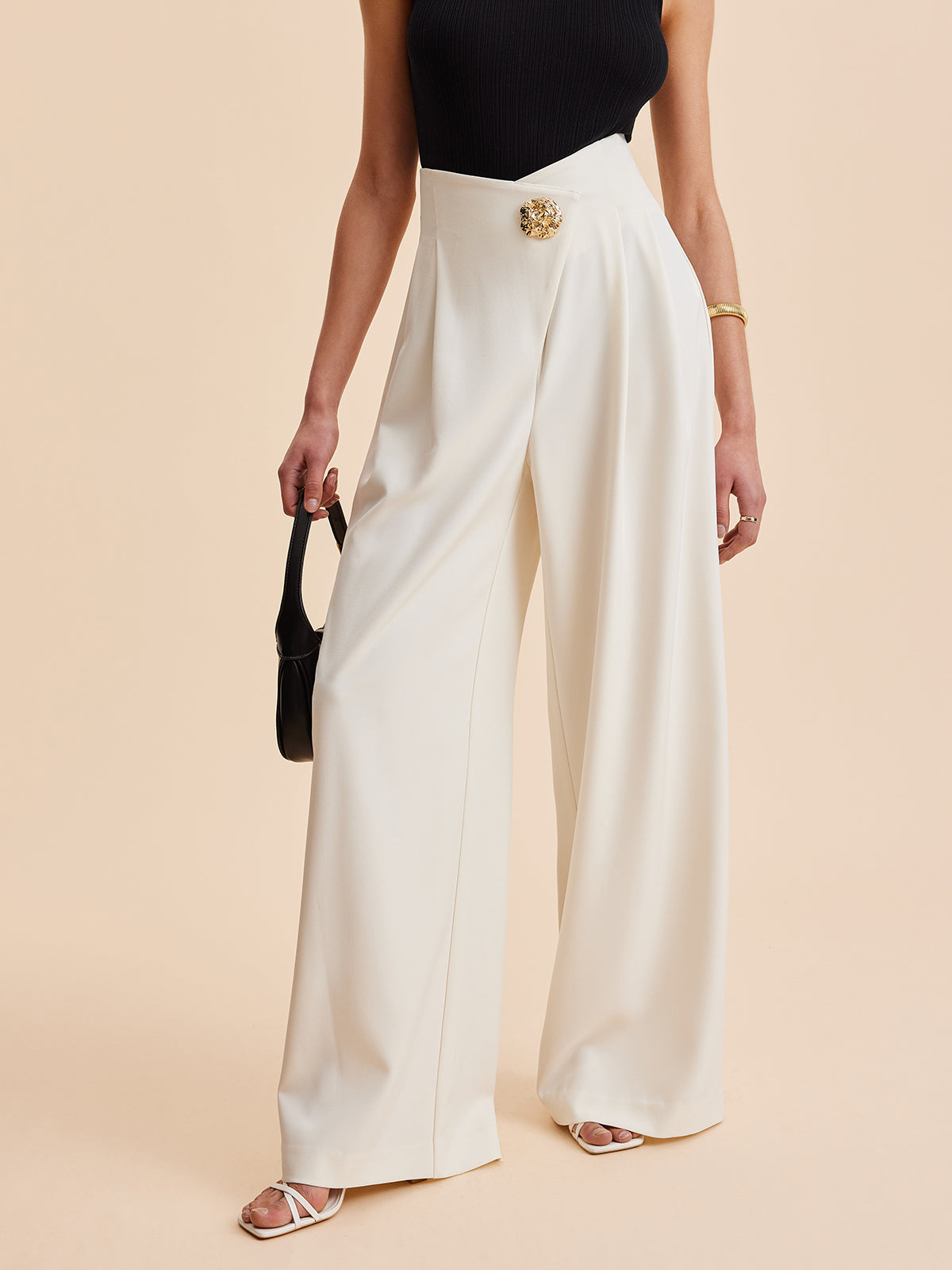 Hoge Taille Pantalons voor Vrouwen - Zachte Stof en Elegant Design