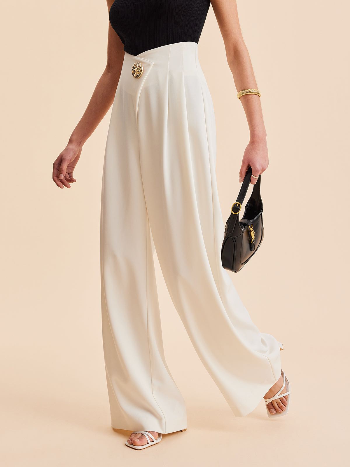Hoge Taille Pantalons voor Vrouwen - Zachte Stof en Elegant Design