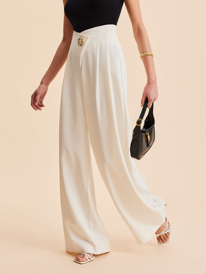 Hoge Taille Pantalons voor Vrouwen - Zachte Stof en Elegant Design