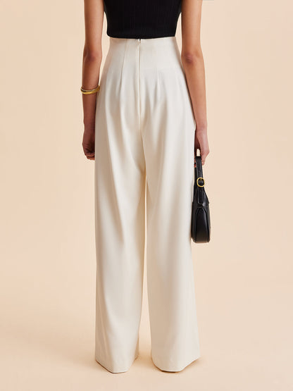 Hoge Taille Pantalons voor Vrouwen - Zachte Stof en Elegant Design