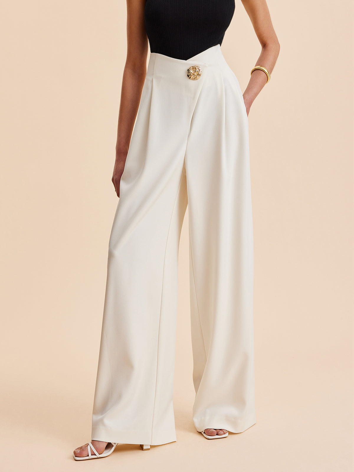 Hoge Taille Pantalons voor Vrouwen - Zachte Stof en Elegant Design - Mode Vibes