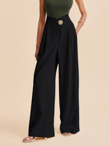 Hoge Taille Pantalons voor Vrouwen - Zachte Stof en Elegant Design