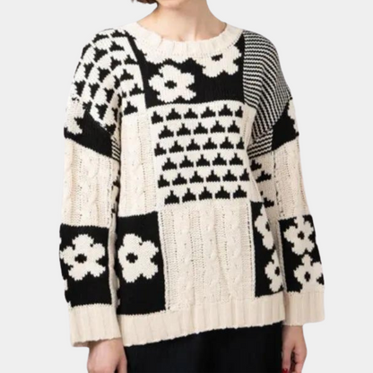 Dames Trui Gebreid met Bloemenprint Lilou - Mode Vibes