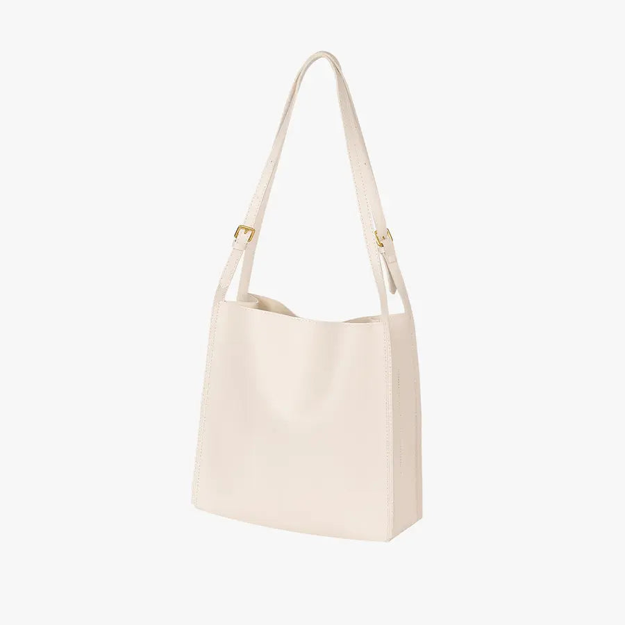 Leren Schoudertas Roos Boxy Model met Dunne Band
