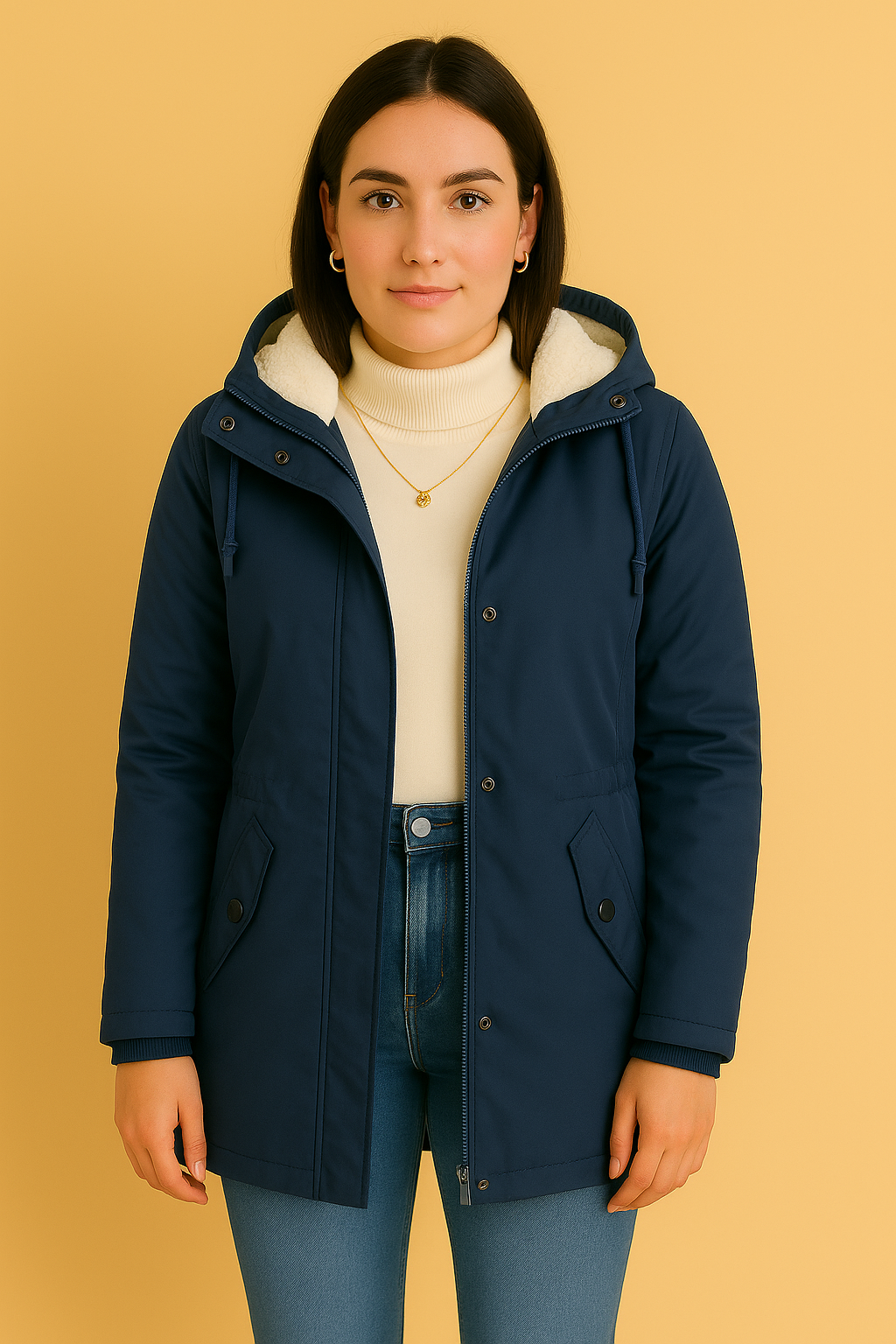 Dames Waterdichte Winterjas met Capuchon en Faux Fur Voering