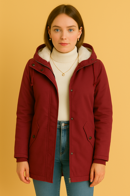 Dames Waterdichte Winterjas met Capuchon en Faux Fur Voering