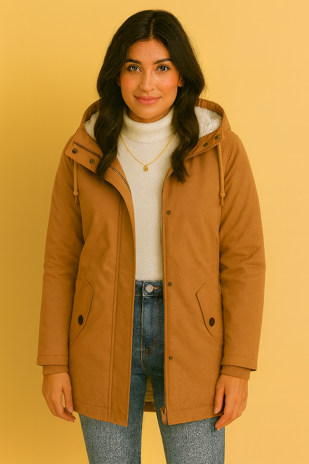 Dames Waterdichte Winterjas met Capuchon en Faux Fur Voering