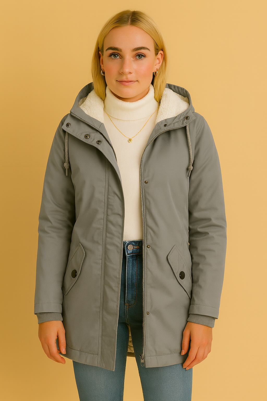 Dames Waterdichte Winterjas met Capuchon en Faux Fur Voering