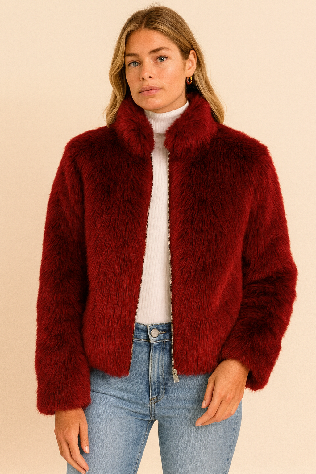 Dames Faux Fur Jas Elegante Bontjas Look - Mode Vibes
