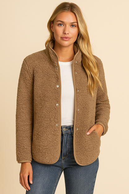Dames Teddyjas Zacht Comfortabel met Drukknopen - Mode Vibes