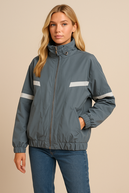 Dames Baseballjas Sportief met Hoge Kraag - Mode Vibes