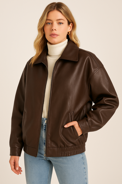 Dames Bomberjack Oversized Zwart Comfortabel