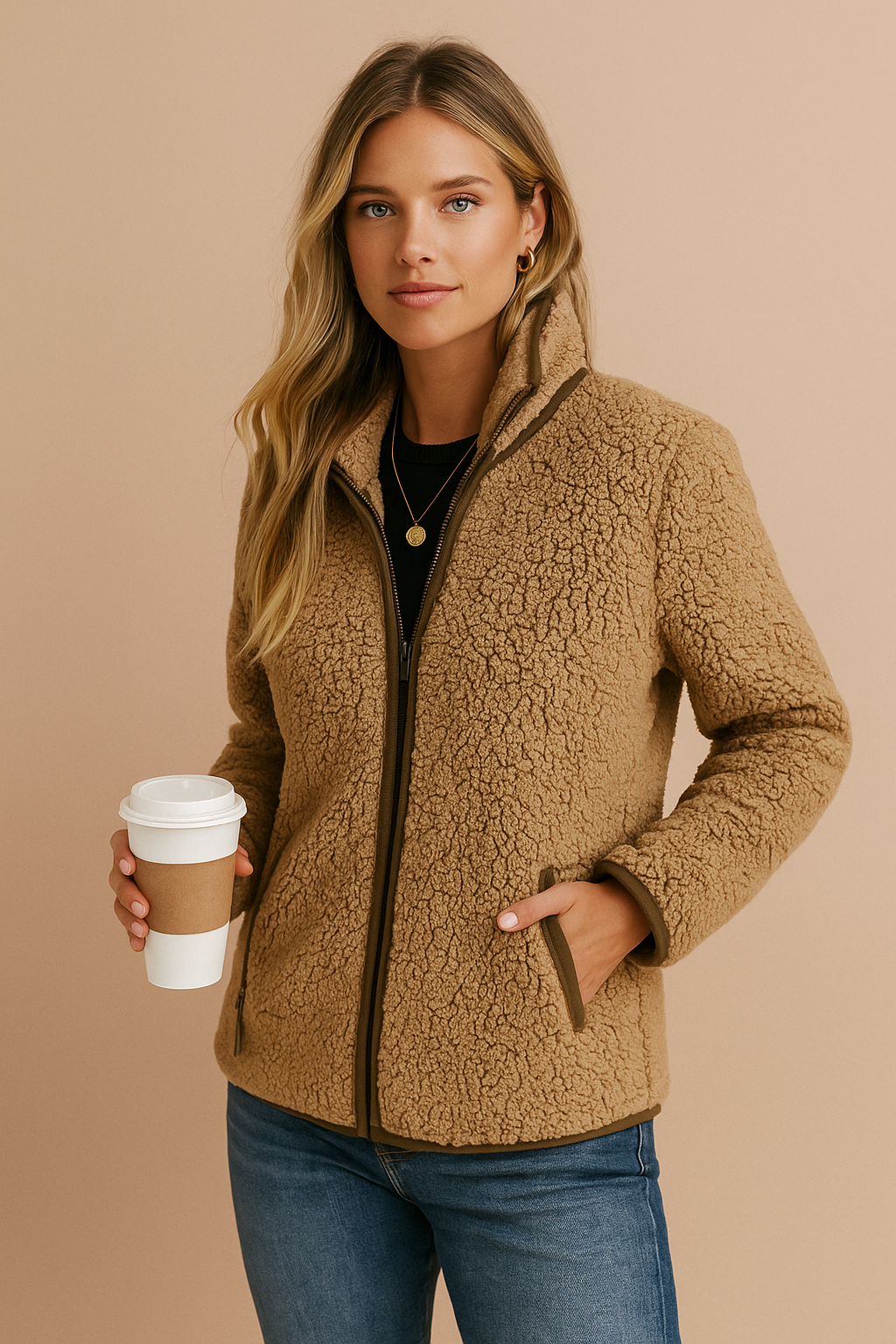 Dames Fleece Jas Warm en Veelzijdig met Rits - Mode Vibes