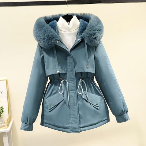 Oversized Katoenen Jassen Dame met Fluweel Voering
