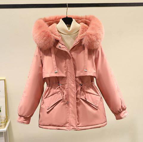Oversized Katoenen Jassen Dame met Fluweel Voering