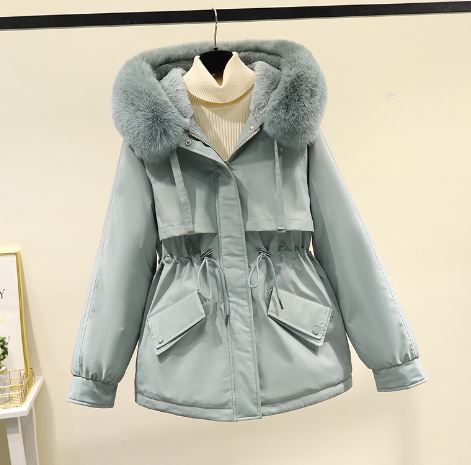 Oversized Katoenen Jassen Dame met Fluweel Voering