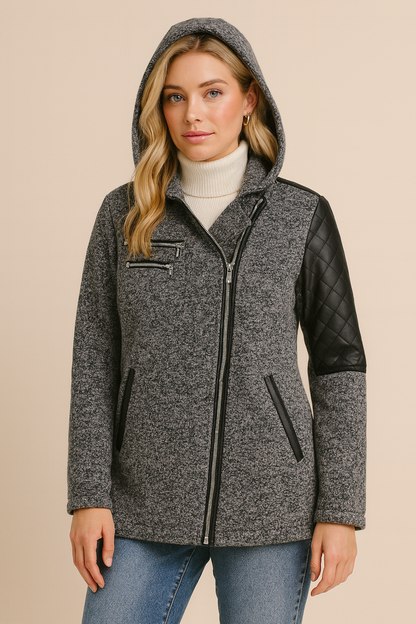 Dames Tussenjas met Capuchon en Quilted Details Warm en Stijlvol - Mode Vibes