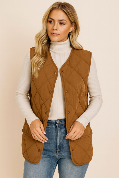 Dames Bodywarmer Gewatteerd Quilted Jacket - Mode Vibes