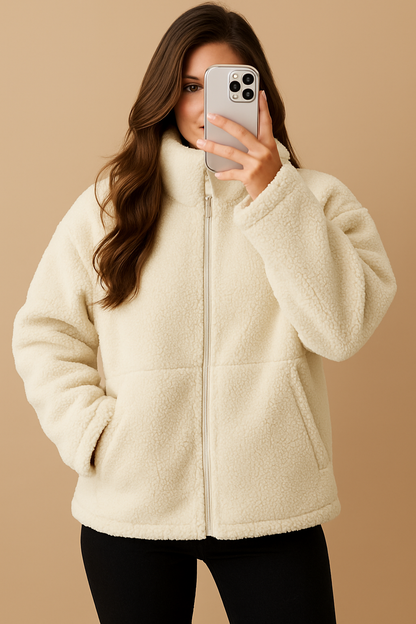 Dames Teddyjas Comfortabel met Ritssluiting Zacht - Mode Vibes