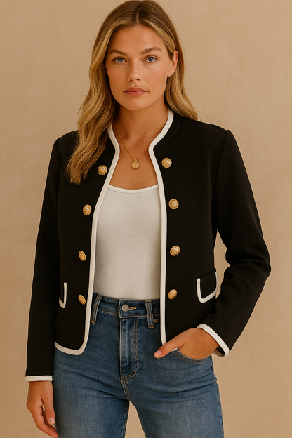 Dames Jas City Chic Gouden Knopen Bellair - Mode Vibes