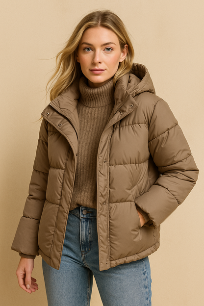 Dames Pufferjas Gewatteerd met Capuchon en Zakken Warm en Stijlvol - Mode Vibes