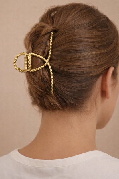 Dames Haarclip Goudkleurig Metaal Design Schakel - Mode Vibes