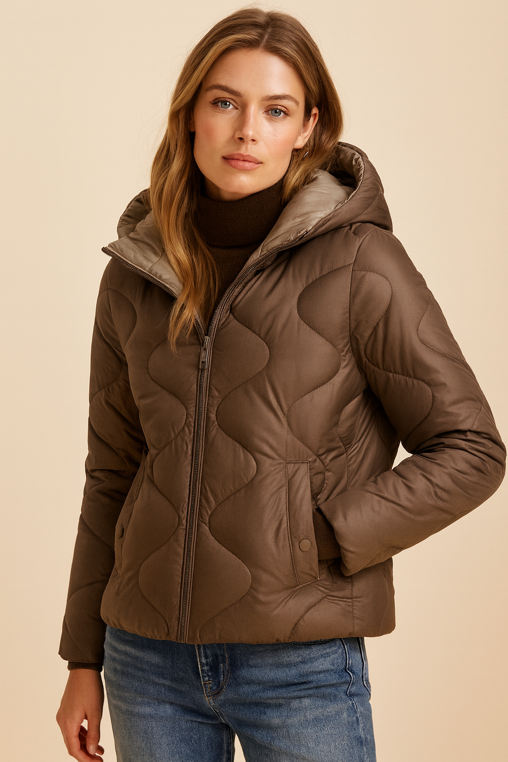 Dames Gewatteerde Parka Jas met Capuchon en Zakken - Mode Vibes