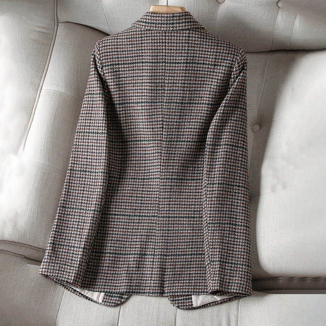 Geruite Blazer Luxe Stof voor Vrouw